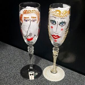 Smithereens Bride and Groom Decorative Wedding Champagne Flutes